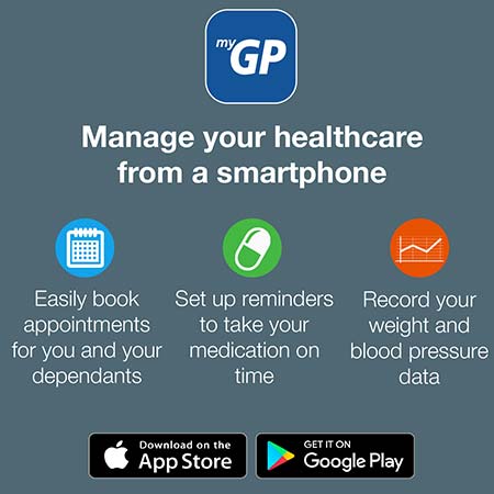 MyGP. Book appointment set reminders and record data